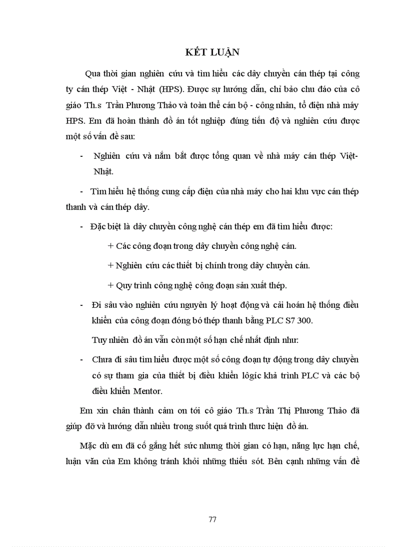 image for page Trang bị điện điện tử dây chuyền cán thép nhà máy cán thép Việt Nhật Đi sâu nghiên cứu xây dựng hệ thống điều khiển công đoạn đóng bó bằng PLC S7 300
