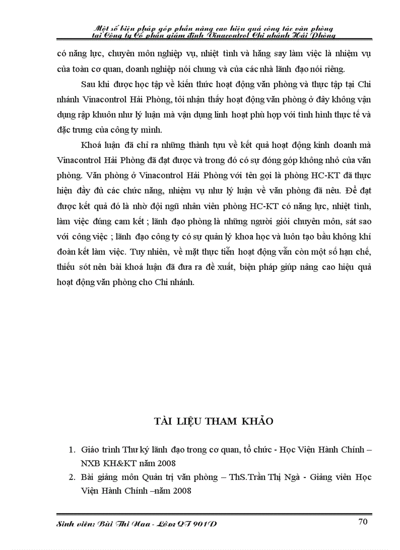 image for page Một số biện pháp góp phần nâng cao hiệu quả công tác văn phòng tại Công ty Cổ phần giám định Vinacontrol Chi nhánh Hải Phòng