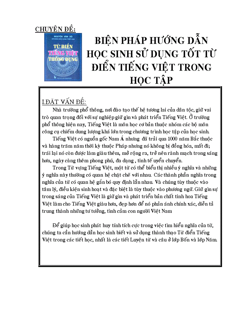 image for page Biện pháp hướng dẫn học sinh sử dụng tốt từ điển tiếng việt trong học tập