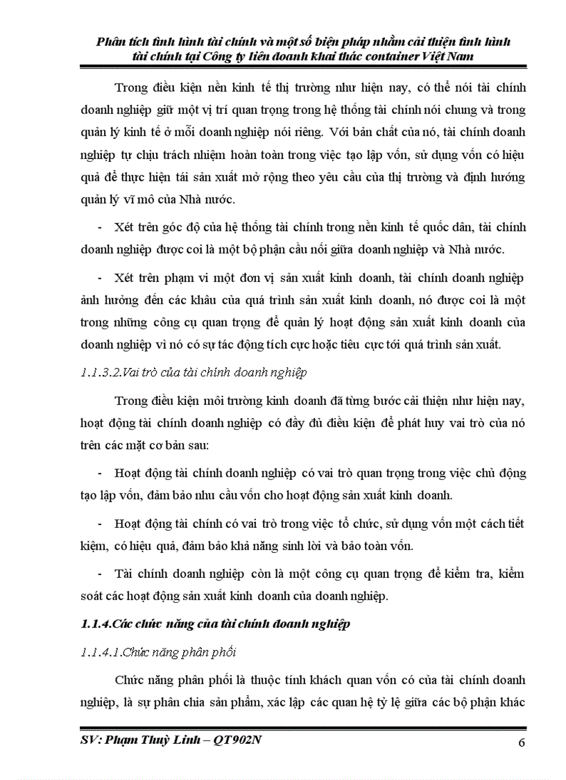 image for page Phân tích tình hình tài chính và một số biện pháp nhằm cải thiện tình hình tài chính tại Công ty liên doanh khai thác container Việt Nam
