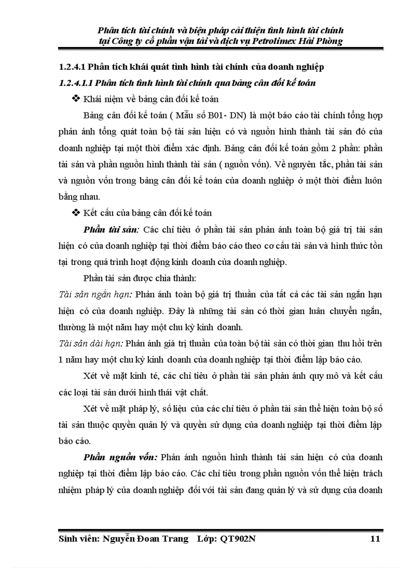 image for page Phân tích tài chính và biện pháp nhằm cải thiện tình hình tài chính tại công ty cổ phần vận tải và dịch vụ Petrolimex Hải Phòng