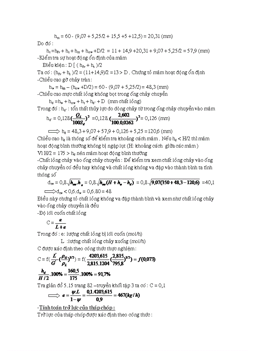 image for page Chưng cất aceton và nước thiết bị mâm chóp25