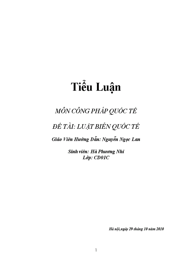 image for page Tiểu Luận Môn công pháp quốc tế Luật biển quốc tế