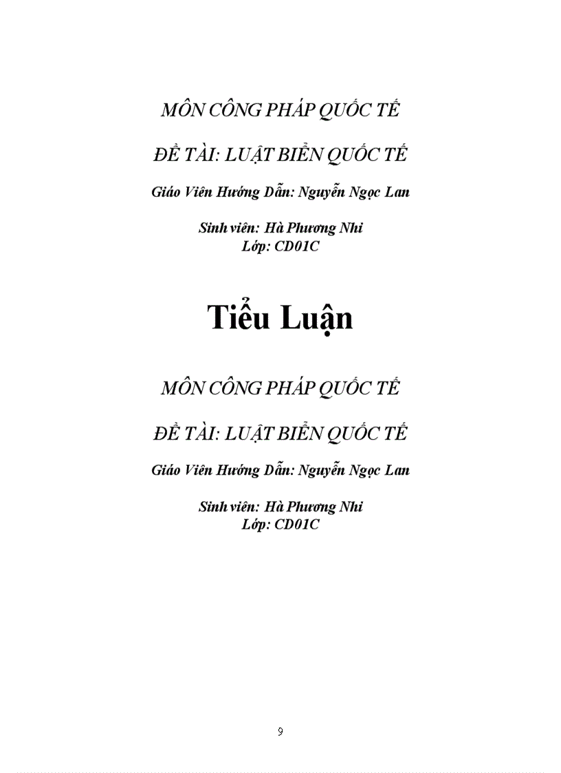 image for page Tiểu Luận Môn công pháp quốc tế Luật biển quốc tế