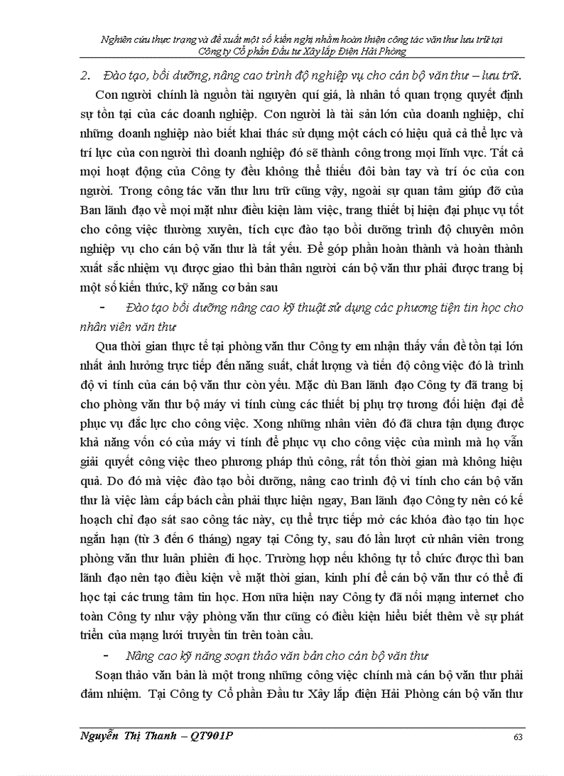 image for page Nghiên cứu thực trạng và đề xuất một số kiến nghị nhằm hoàn thiện công tác văn thư lưu trữ tại Công ty Đầu tư Xây lắp điện Hải Phòng