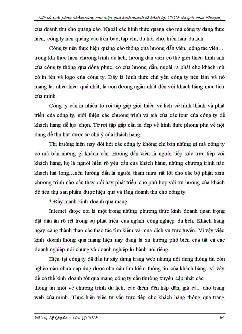 image for page Một số giải pháp nhằm nâng cao hiệu quả kinh doanh lữ hành tại công ty cổ phần du lịch Hoa Phượng