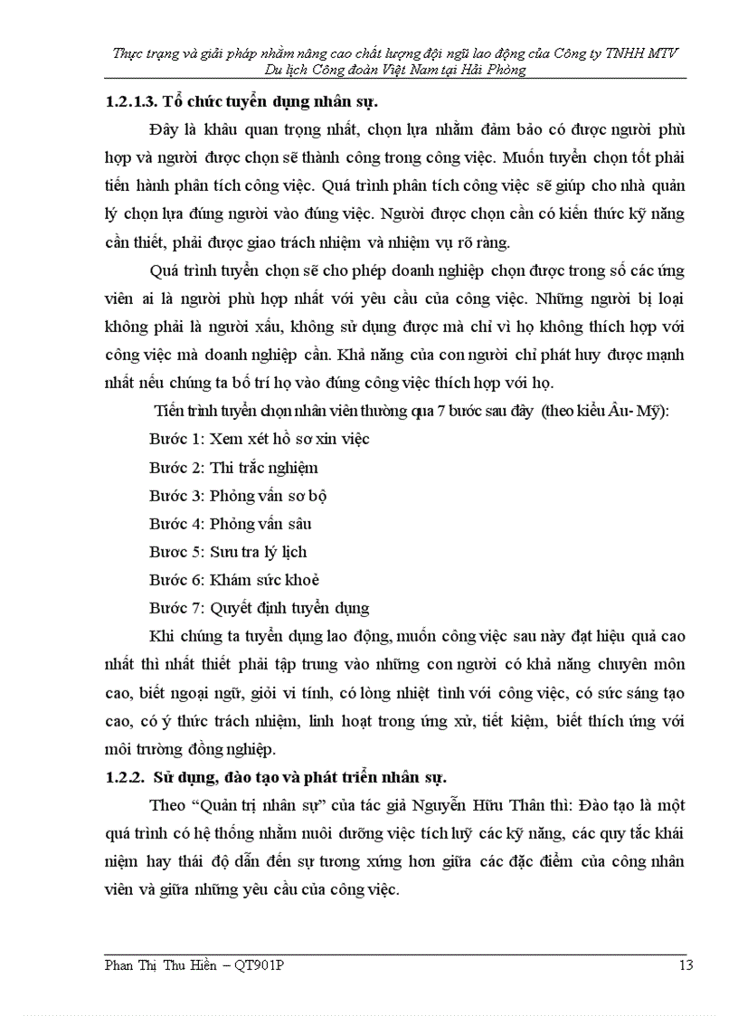 image for page Thực trạng và giải pháp nhằm nâng cao chất lượng đội ngũ lao động của Công ty TNHH MTV Du lịch Công đoàn Việt Nam tại Hải Phòng