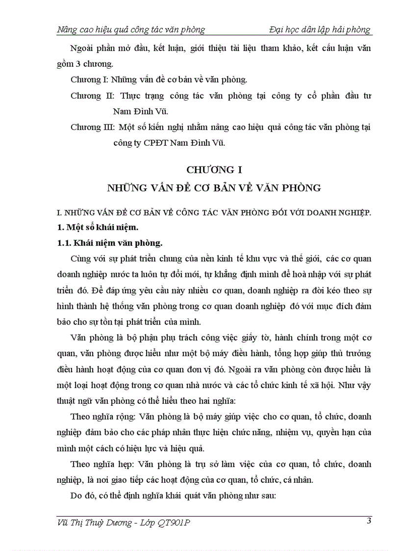 image for page Một số giải pháp nhằm nâng cao hiệu quả công tác văn phòng tại công ty cổ phần đầu tư Nam Đình Vũ