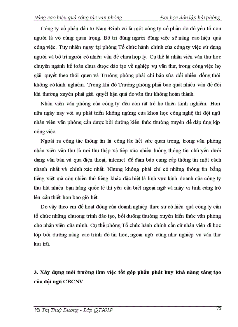 image for page Một số giải pháp nhằm nâng cao hiệu quả công tác văn phòng tại công ty cổ phần đầu tư Nam Đình Vũ