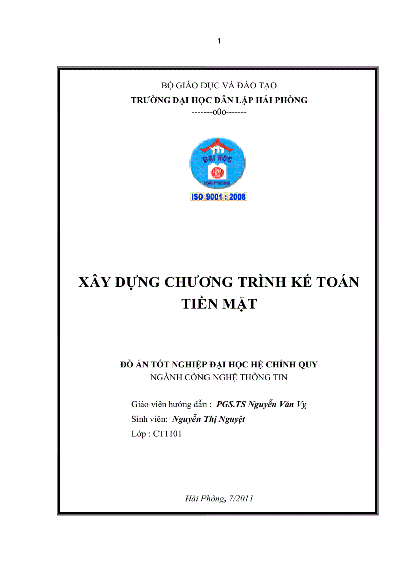 Xây dựng chương trình kế toán tiền mặt