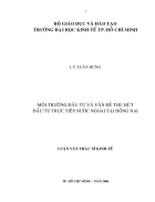 Môi trường đầu tư và vấn đề thu hút đầu tư trực tiếp nước ngoài tại Đồng Nai