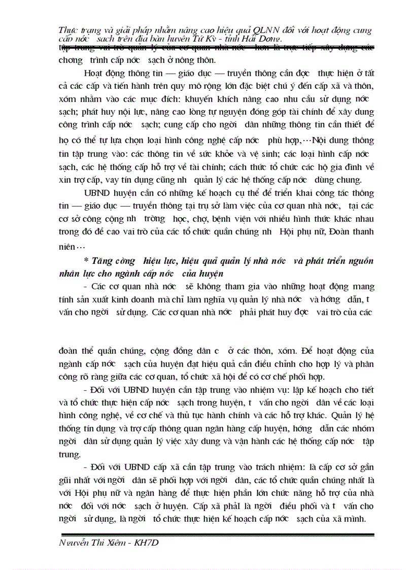 image for page Thực trạng và giải pháp nhằm nâng cao hiệu quả QLNN đối với hoạt động cung cấp nước sạch trên địa bàn huyện Tứ Kỳ tỉnh Hải Dương
