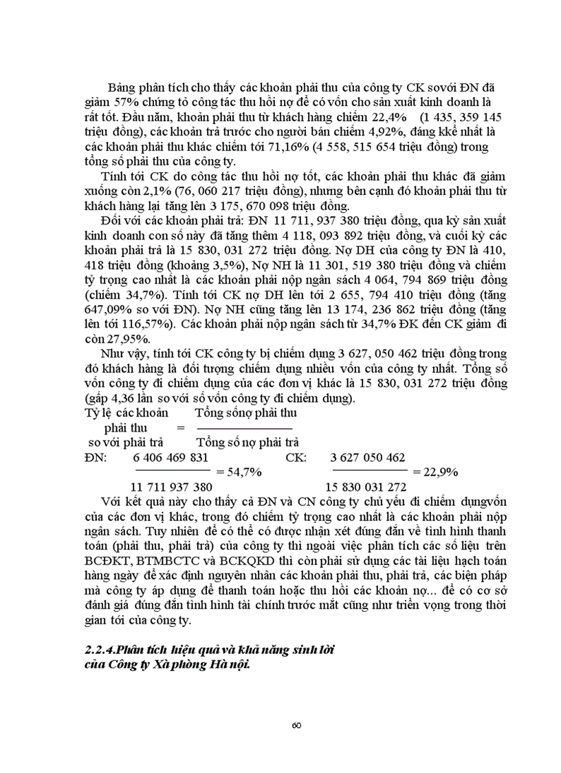 image for page Báo cáo tài chính với việc phân tích tình hình tài chính của doanh nghiệp tại công ty xà phòng Hà Nội