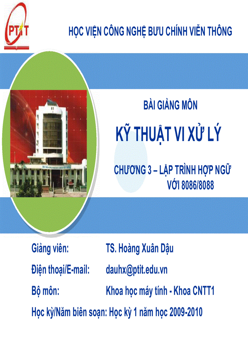 image for page Giáo Trình kĩ thuật vi xử lý LẬP TRÌNH HỢP NGỮ VỚI 8086 8088