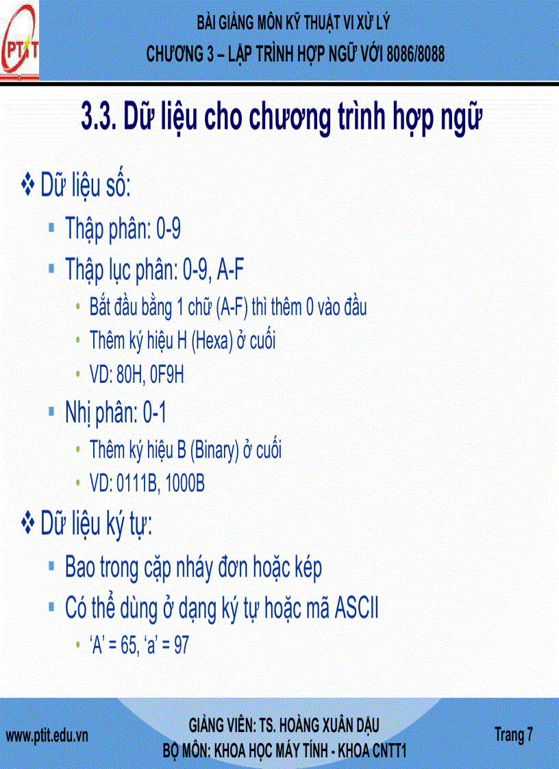 image for page Giáo Trình kĩ thuật vi xử lý LẬP TRÌNH HỢP NGỮ VỚI 8086 8088