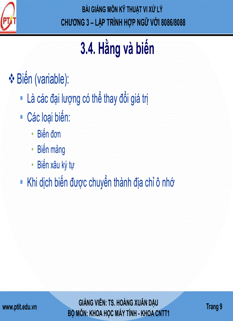 image for page Giáo Trình kĩ thuật vi xử lý LẬP TRÌNH HỢP NGỮ VỚI 8086 8088