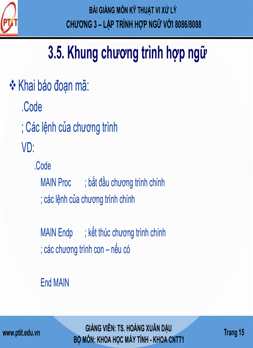 image for page Giáo Trình kĩ thuật vi xử lý LẬP TRÌNH HỢP NGỮ VỚI 8086 8088