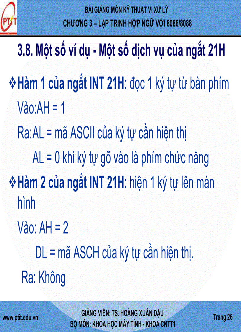 image for page Giáo Trình kĩ thuật vi xử lý LẬP TRÌNH HỢP NGỮ VỚI 8086 8088