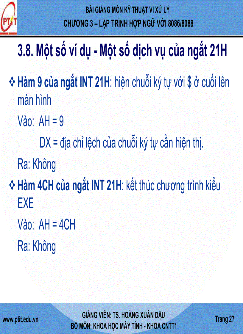 image for page Giáo Trình kĩ thuật vi xử lý LẬP TRÌNH HỢP NGỮ VỚI 8086 8088