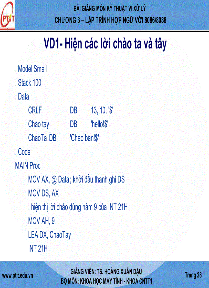 image for page Giáo Trình kĩ thuật vi xử lý LẬP TRÌNH HỢP NGỮ VỚI 8086 8088