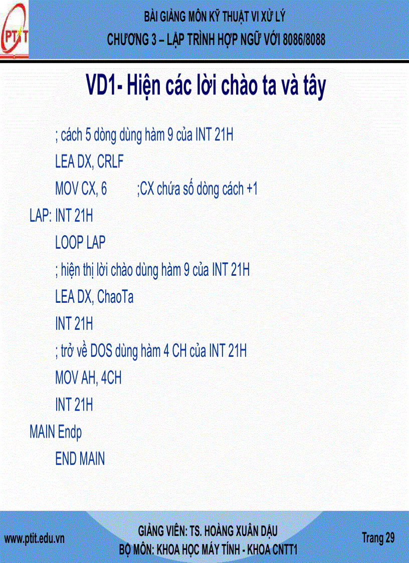 image for page Giáo Trình kĩ thuật vi xử lý LẬP TRÌNH HỢP NGỮ VỚI 8086 8088