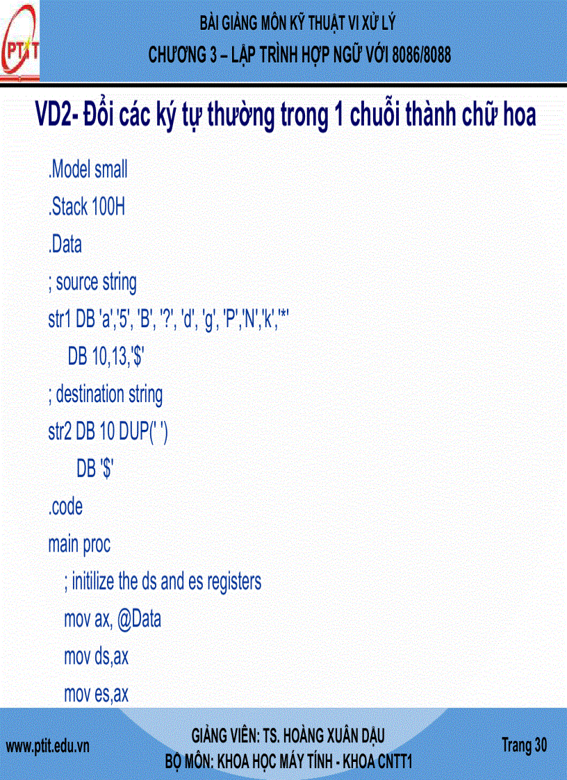 image for page Giáo Trình kĩ thuật vi xử lý LẬP TRÌNH HỢP NGỮ VỚI 8086 8088