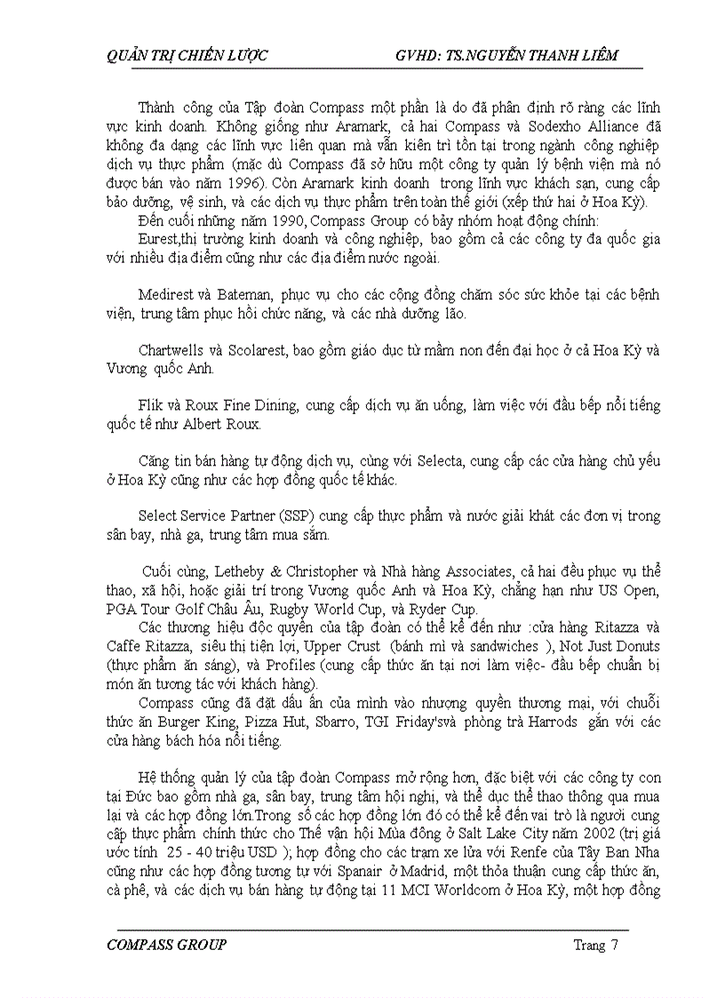 image for page Phân tích chiến lược của tập đoàn Compass Group