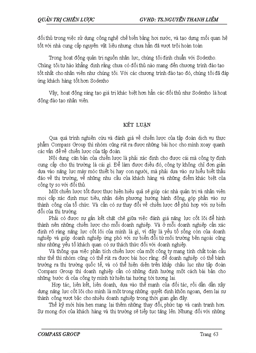 image for page Phân tích chiến lược của tập đoàn Compass Group