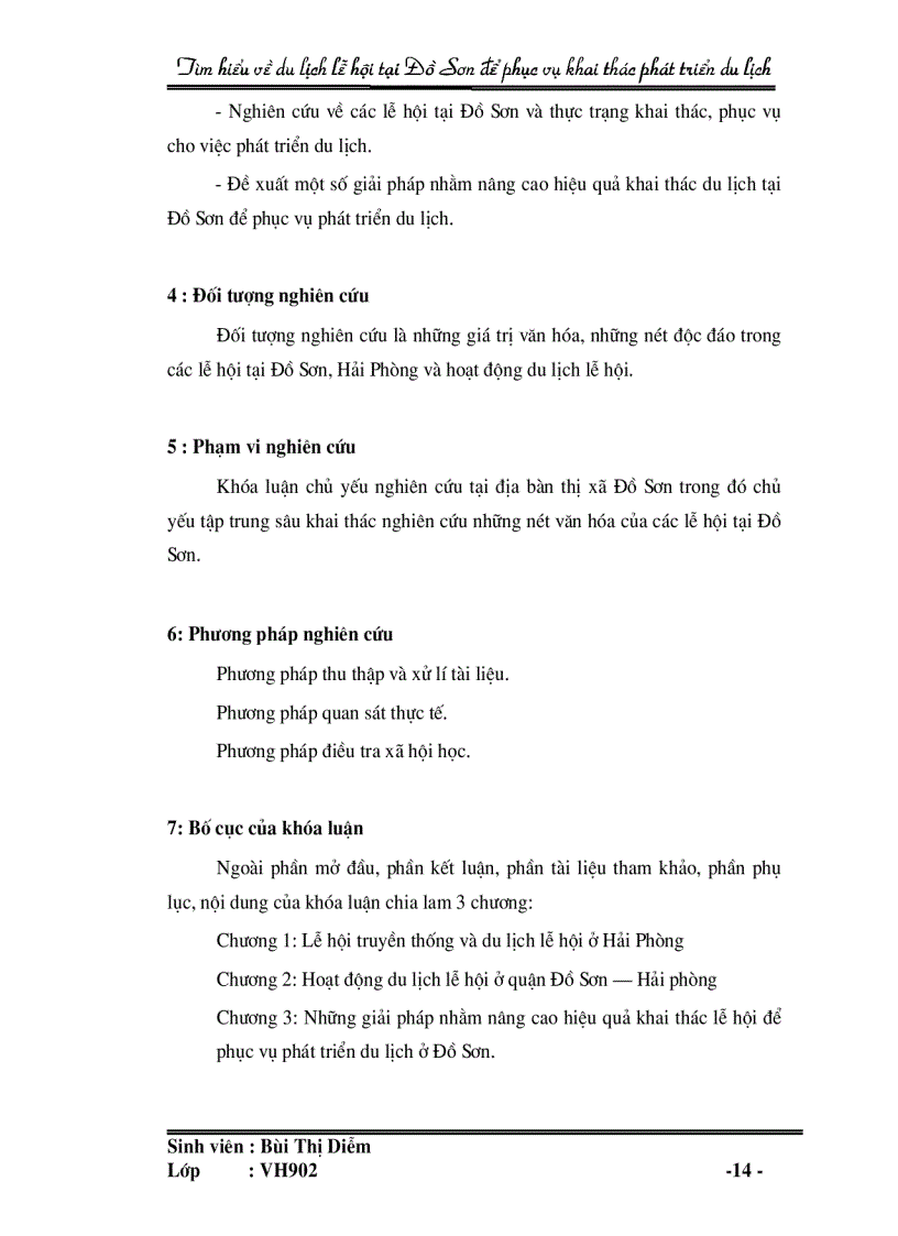 image for page Tìm hiểu về du lịch lễ hội tại Đồ Sơn để phục vụ khai thác và phát triển du lịch