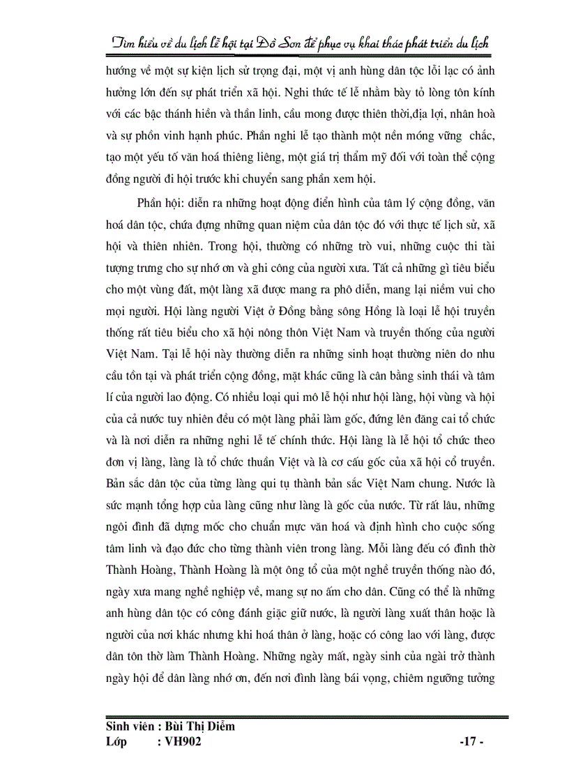 image for page Tìm hiểu về du lịch lễ hội tại Đồ Sơn để phục vụ khai thác và phát triển du lịch