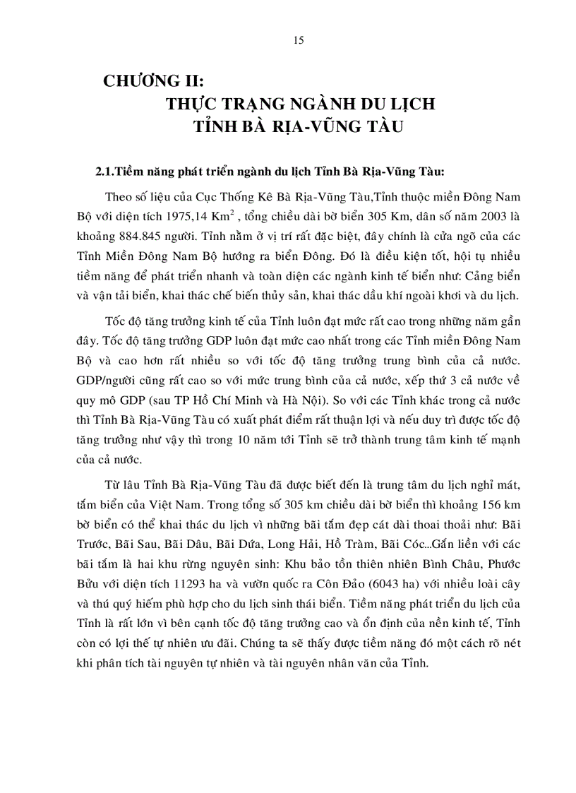 image for page Định hướng chiến lược phát triển ngành du lịch tỉnh Bà Rịa Vũng tàu đến năm 2015