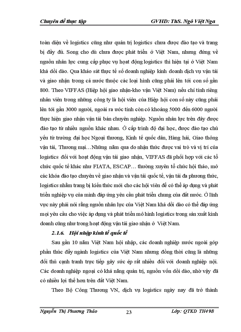 image for page Phát triển dịch vụ logistics của Công ty Cổ phần VINALINES LOGISTICS VIỆT NAM trong điều kiện hội nhập