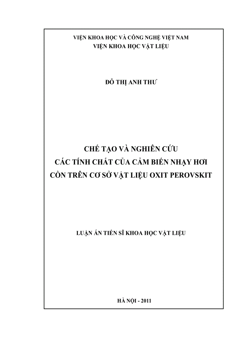 image for page Nghiên cứu chế tạo và các tính chất của cảm biến nhạy hơi cồn trên cơ sở vật liệu oxit perovskit