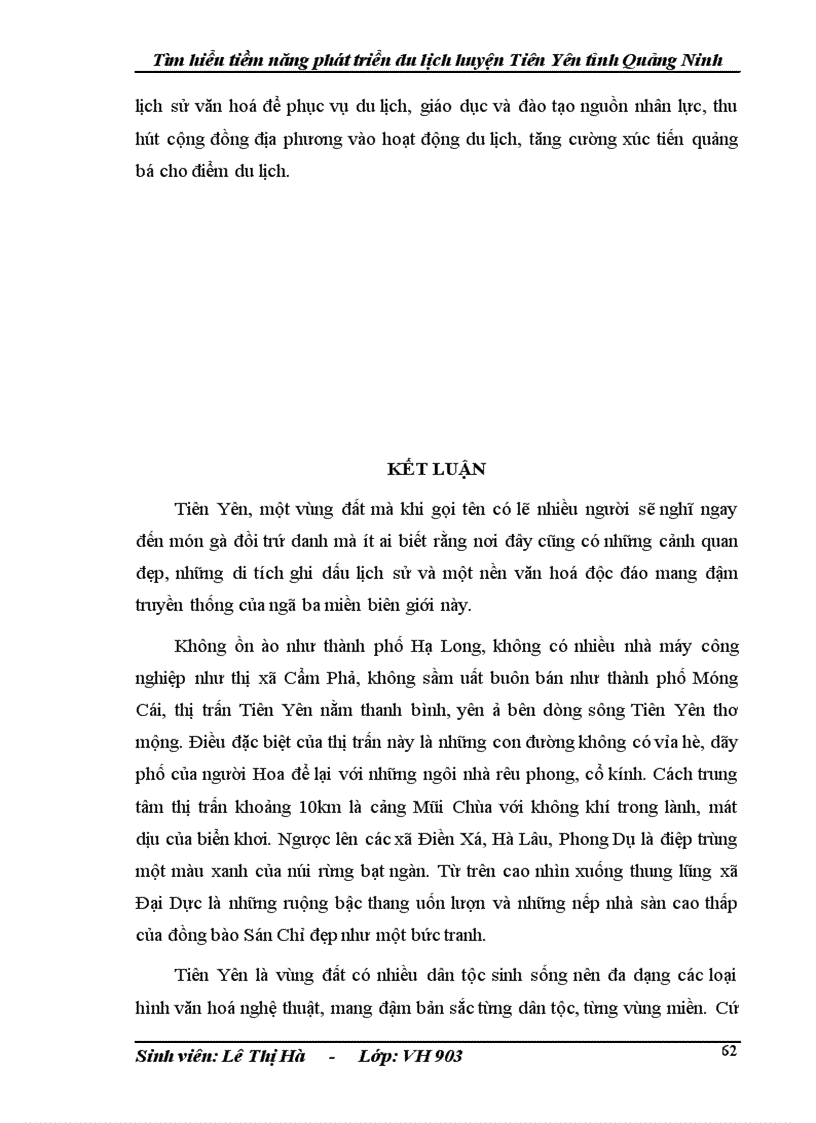 image for page Tìm hiểu tiềm năng phát triển du lịch huyện Tiên Yên tỉnh Quảng Ninh