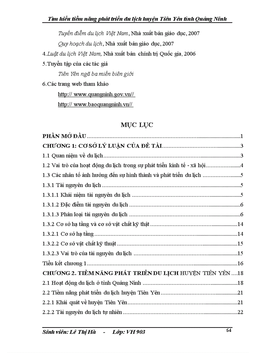 image for page Tìm hiểu tiềm năng phát triển du lịch huyện Tiên Yên tỉnh Quảng Ninh