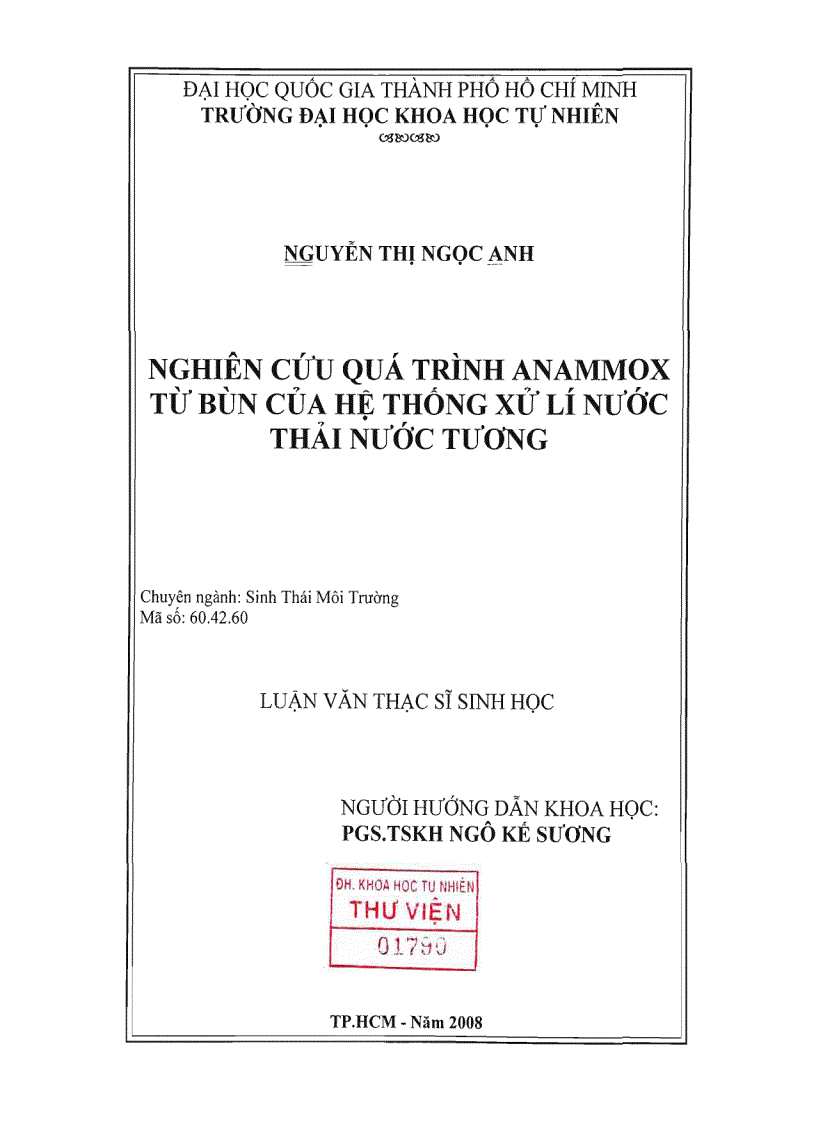 image for page Nghiên cứu quá trình anammox từ bùn của hệ thống xử lí nước thải nước tương
