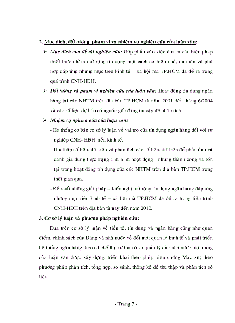 image for page Giải pháp mở rộng tín dụng Ngân hàng góp phần cung ứng vốn đối với sự nghiệp CNH HĐH trên địa bàn Tp HCM từ nay đến 2010