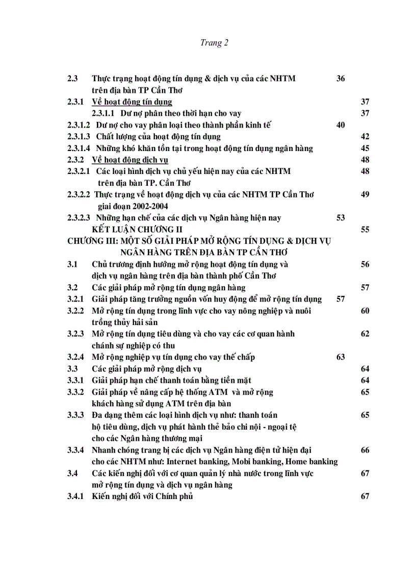 image for page Giải pháp mở rộng tín dụng và dịch vụ ngân hàng trên địa bàn Thành phố Cần Thơ