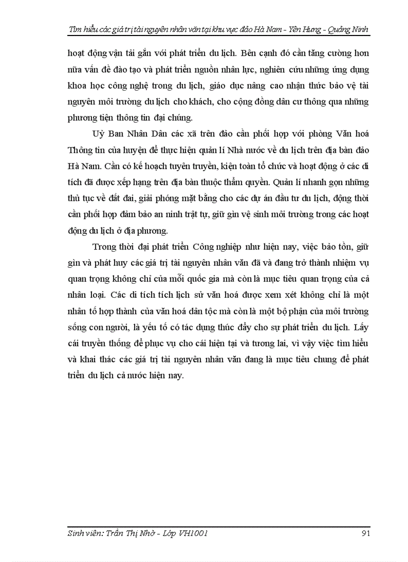 image for page Tìm hiểu các giá trị tài nguyên nhân văn tại khu vực đảo Hà Nam huyện Yên Hưng Quảng Ninh phục vụ phát triển du lịch