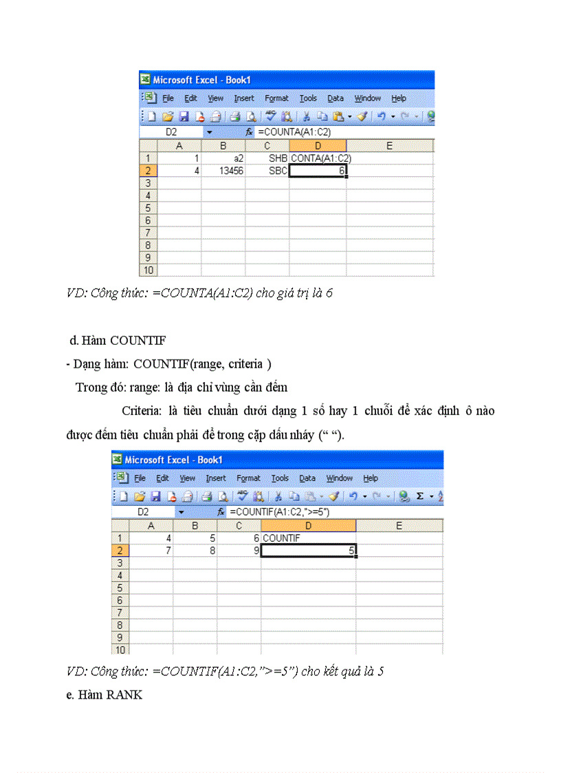 image for page Tiểu luận về các hàm thông dụng trong excel