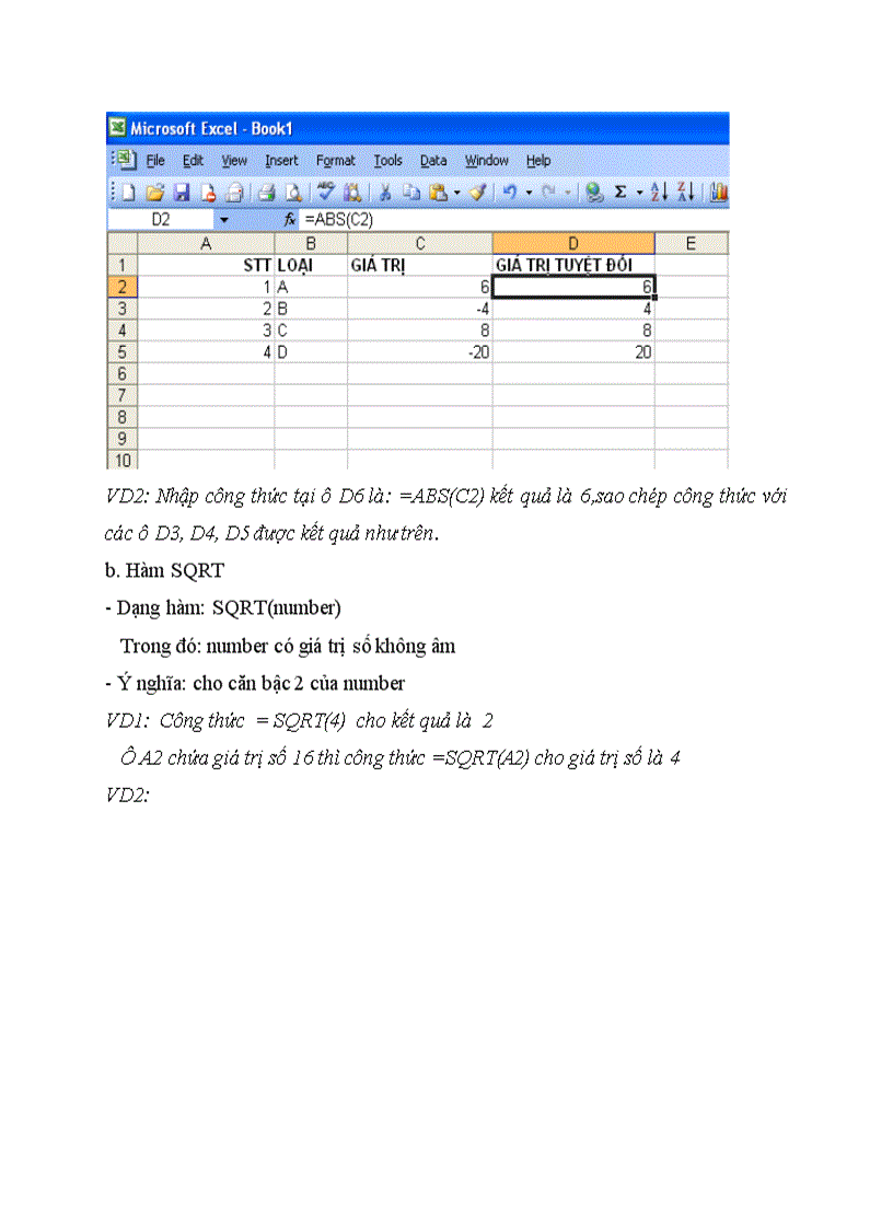 image for page Tiểu luận về các hàm thông dụng trong excel