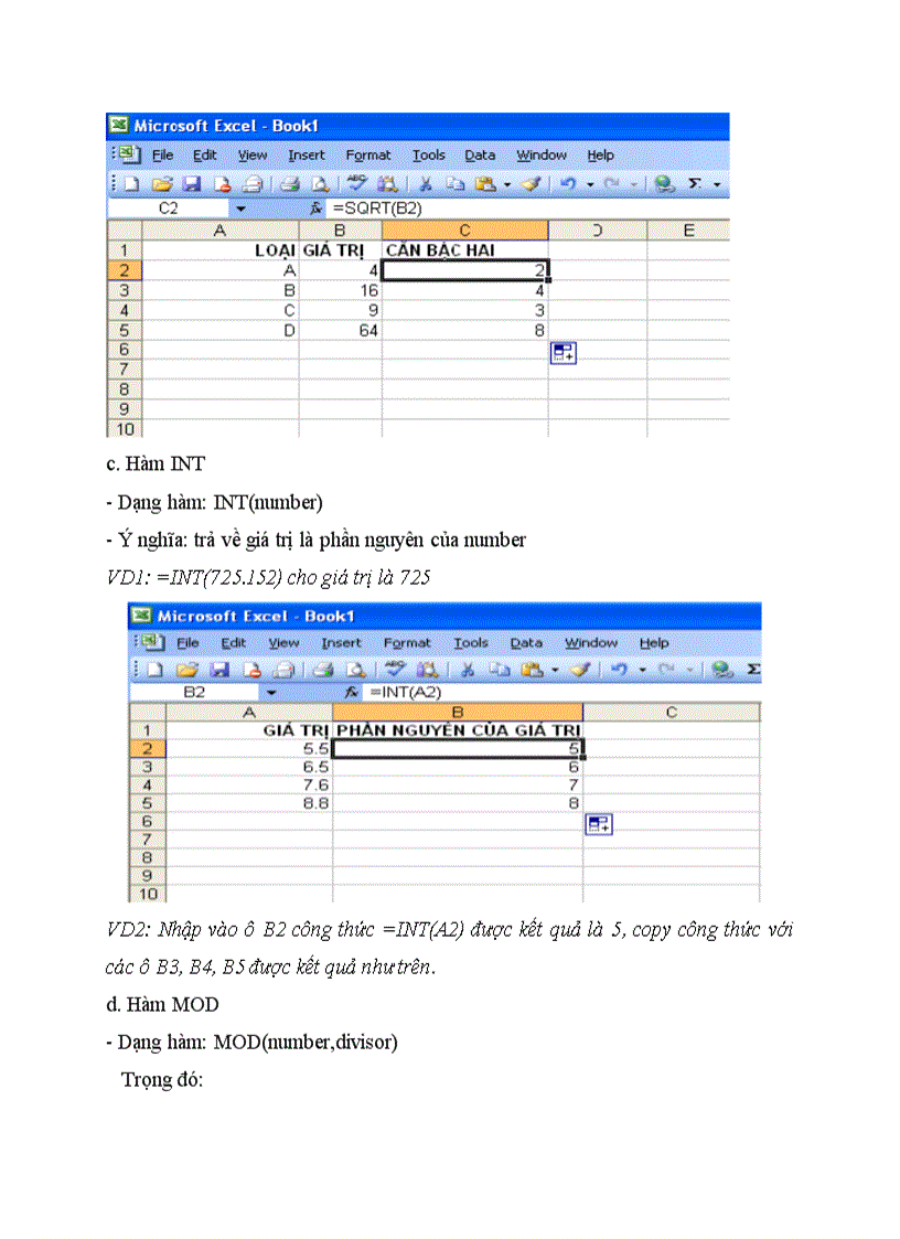 image for page Tiểu luận về các hàm thông dụng trong excel