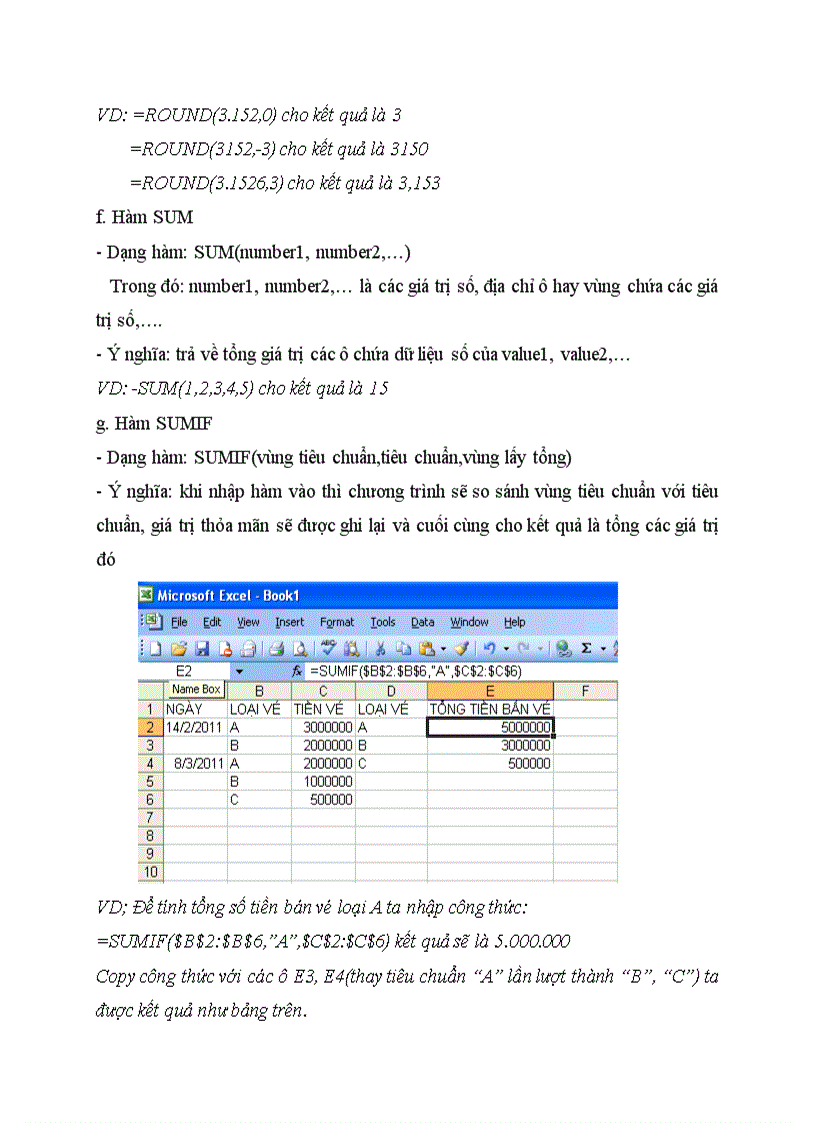 image for page Tiểu luận về các hàm thông dụng trong excel