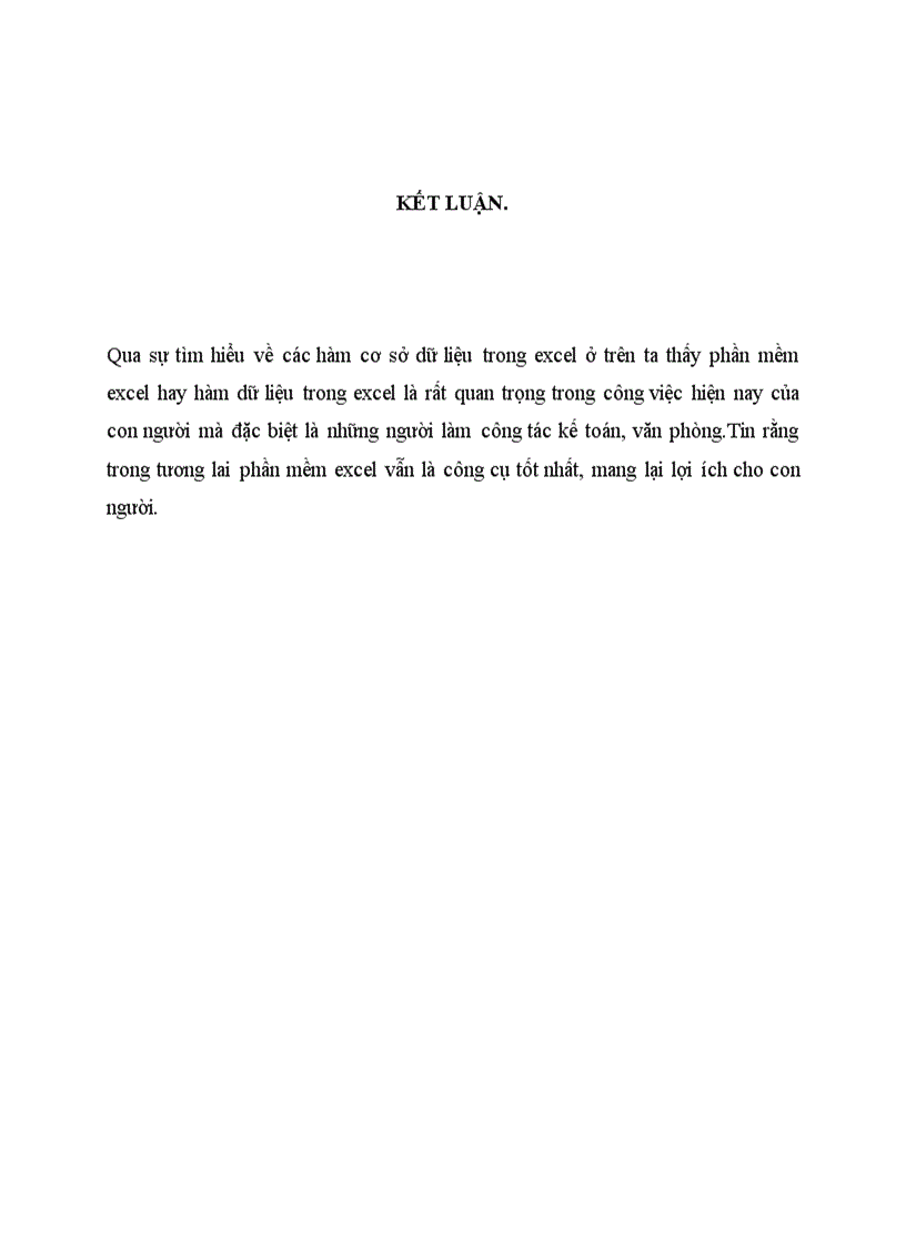 image for page Tiểu luận về các hàm thông dụng trong excel