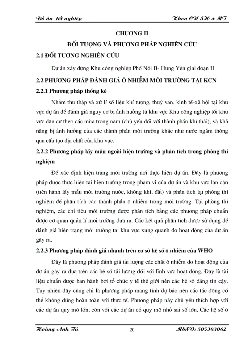 image for page Đánh giá tác động môi trường dự án xây dựng Khu công nghiệp Phố Nối B giai đoạn II