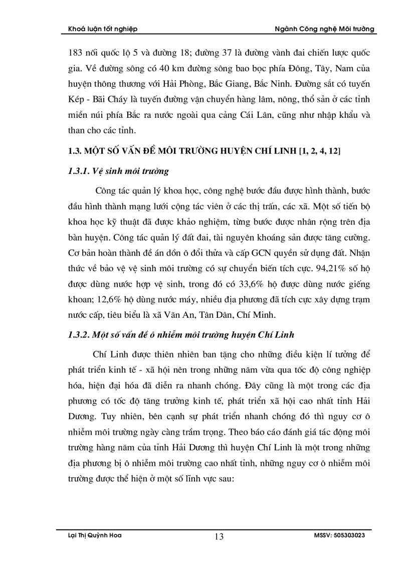 image for page Đánh giá hiện trạng chất lượng môi trường không khí phục vụ công tác quy hoạch môi trường huyện Chí Linh Hải Dương