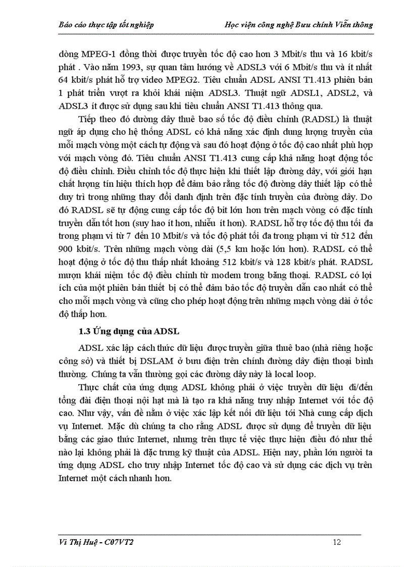 image for page Tổng quan về dịch vụ ADSL và quy trình khai thác lắp đặt thuê bao ADSL tại Trung Tâm Viễn thông Thanh Oai Công ty Điện thoại 3 Hà Nộ