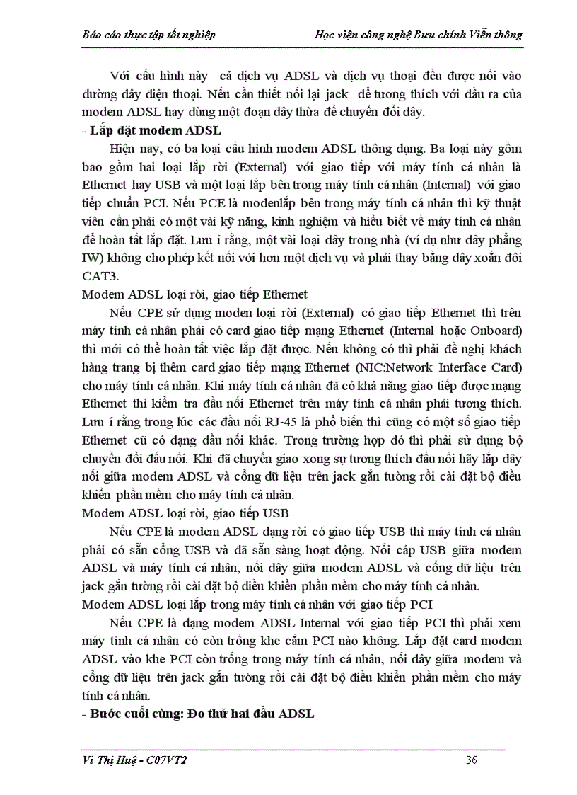 image for page Tổng quan về dịch vụ ADSL và quy trình khai thác lắp đặt thuê bao ADSL tại Trung Tâm Viễn thông Thanh Oai Công ty Điện thoại 3 Hà Nộ