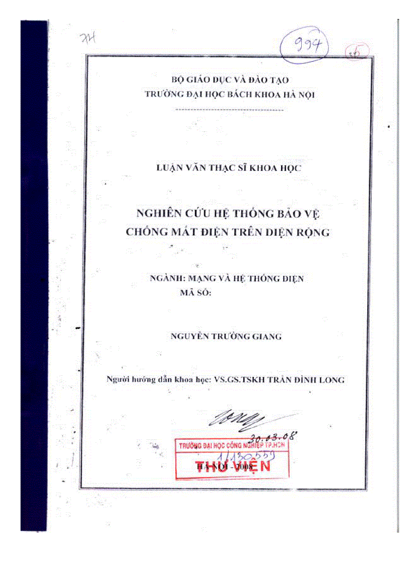 image for page Nghiên cứu hệ thống bảo vệ chống mất điện trên diện rộng