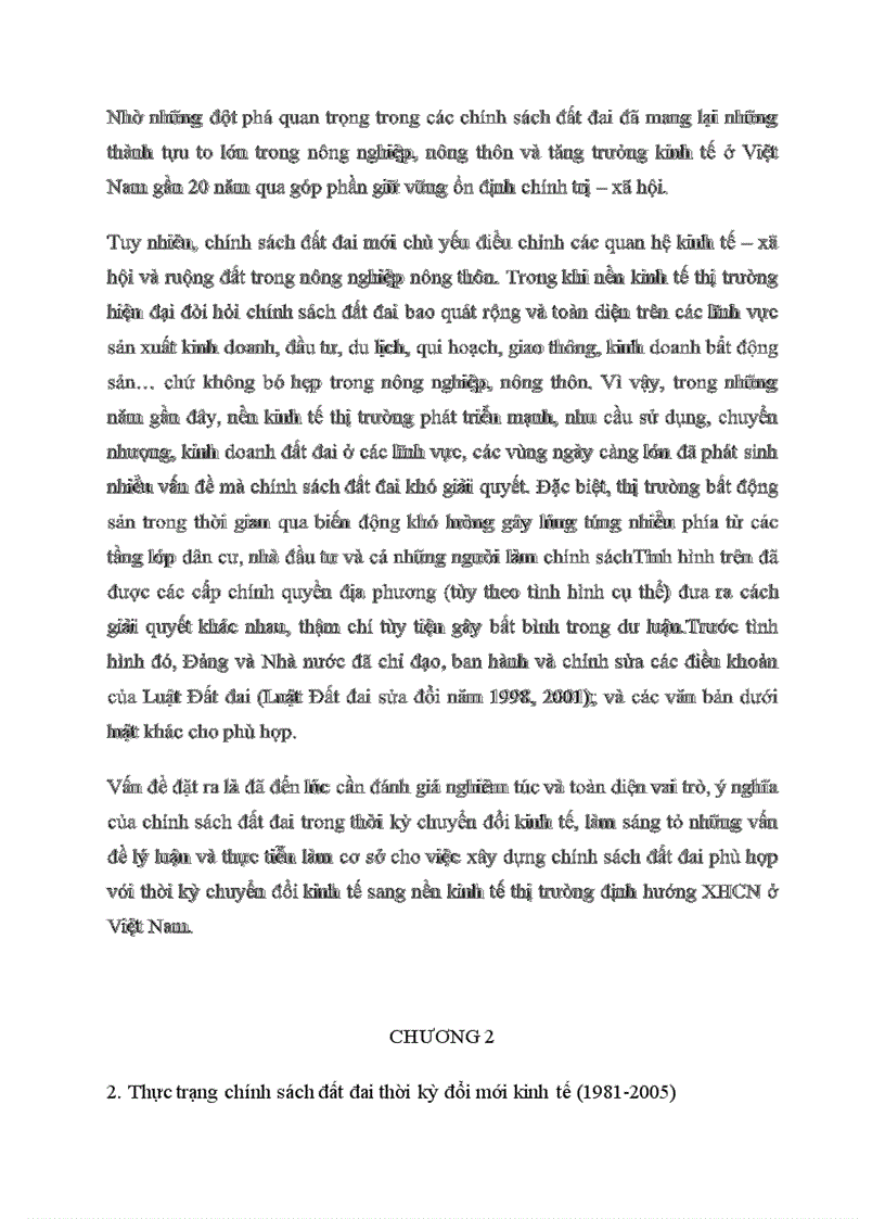 image for page Tiểu luận môn học đường lối cách mạng của đảng cộng sản việt nam đề tài Chính sách đất đai ở việt nam 1981 2005